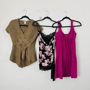 Lot Of 3 Soft Romantic Cozy Chic Shirts Womens Size S